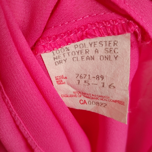 Benee by Lori Ann vintage 80s hot pink barbie dress set. Size 15-16 - Picture 6 of 14